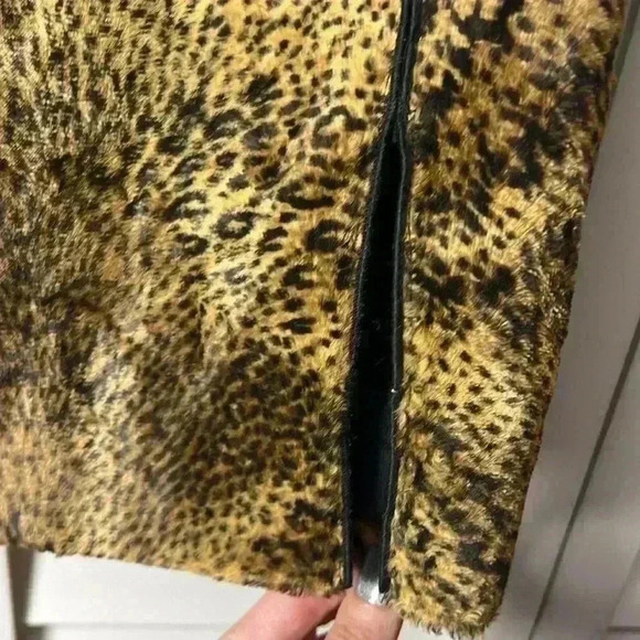 Worth New York Leopard Print Fur Pencil Skirt Size 0 - Picture 4 of 8